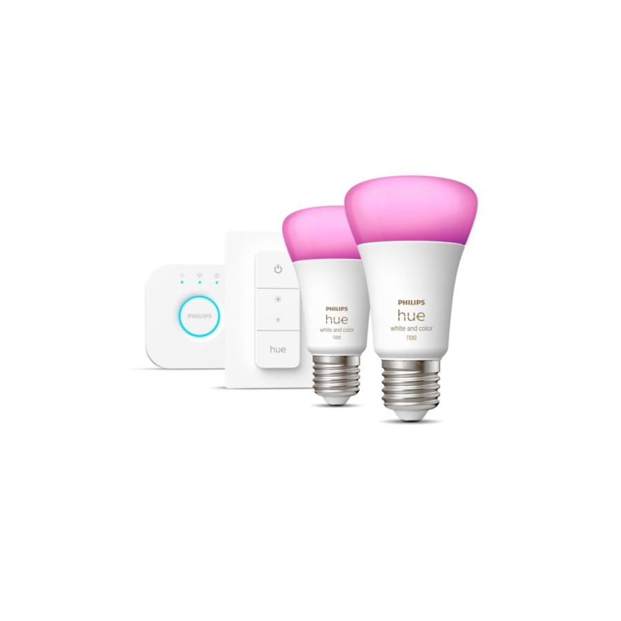 Philips Hue White and Colour Ambiance E27 Bridge + Dimmer Starter Kit