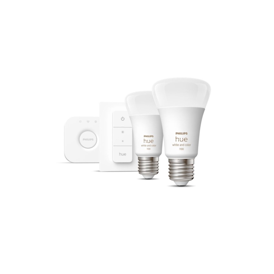Philips Hue White and Colour Ambiance E27 Bridge + Dimmer Starter Kit