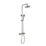 Nickel Thermostatic Bar Mixer Shower Set with Round Overhead & Handset - Equate