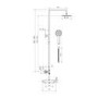 Nickel Thermostatic Bar Mixer Shower Set with Round Overhead & Handset - Equate