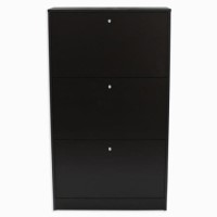 Billi Mercury 3 Tier Shoe Cabinet in Coffee - 18 Pairs 