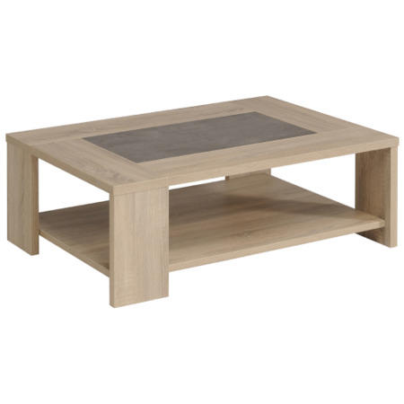 Parisot Fumay Coffee Table in Raw Oak and Grey Melamine