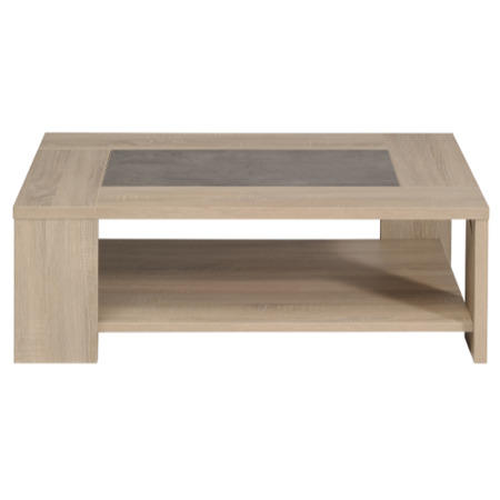 Parisot Fumay Coffee Table in Raw Oak and Grey Melamine