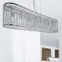 Large Chrome & Crystal Bar Pendant Light - Elise