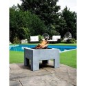 972492 Ivyline Square Firebowl & Square Console Cement