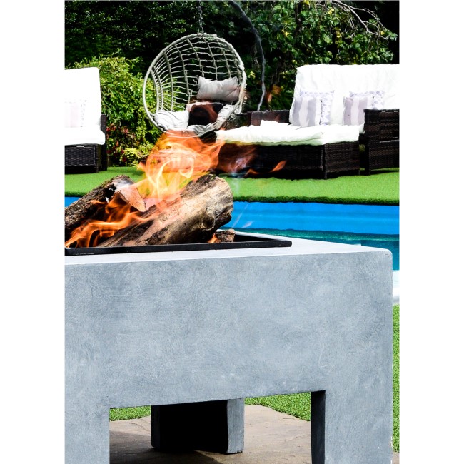 Ivyline Square Firebowl & Square Console Cement