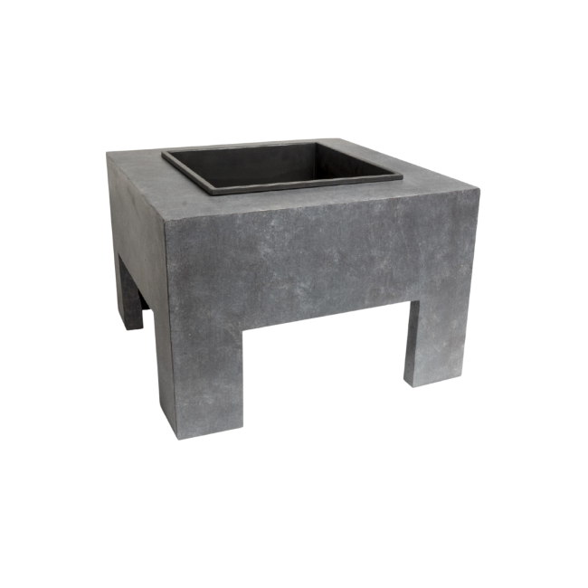 Ivyline Square Firebowl & Square Console Cement