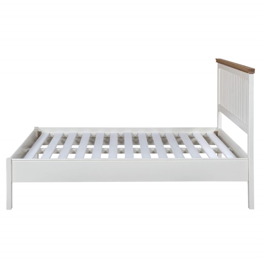 Charleston Kingsize Bed in Cream and Oak