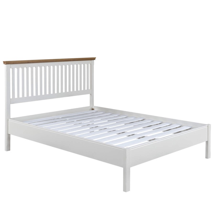 Charleston Kingsize Bed in Cream and Oak