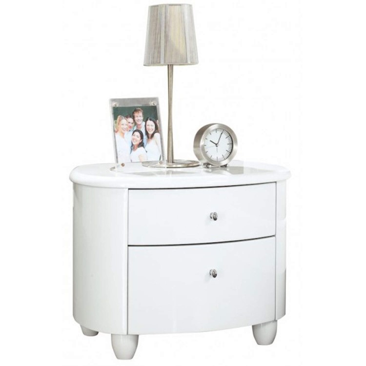 GRADE A2 - Birlea Furniture Aztec Nightstand in White High Gloss