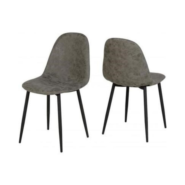 ONLY OPENED - Seconique Pair of Athens Chairs in Grey Faux Leather