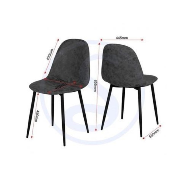 ONLY OPENED - Seconique Pair of Athens Chairs in Grey Faux Leather