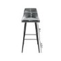 GRADE A2 - Macie Grey Velvet Bar Stool with Black Legs