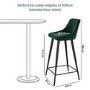 GRADE A1 - Dark Green Velvet Bar Stool with Back - 77cm - Macie
