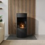 GRADE A1 - Freestanding Bioethanol Round Stove in Matte Black - AmberGlo 