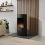 GRADE A1 - Freestanding Bioethanol Round Stove in Matte Black - AmberGlo 