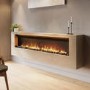ONLY OPENED - 70 Inch Oak Wall Mounted Fire