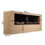 ONLY OPENED - 70 Inch Oak Wall Mounted Fire