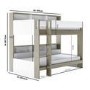 GRADE A1 - White and Oak Bunk Bed with Storage Shelves - Aire