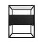 ONLY OPENED - Square Black Glass Top Side Table with Storage - Akila