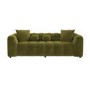 ONLY OPENED - Olive Green Velvet 3 Seater Cloud Sofa - Alessia