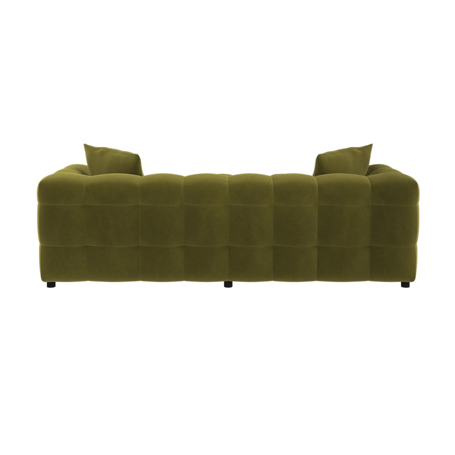 ONLY OPENED - Olive Green Velvet 3 Seater Cloud Sofa - Alessia