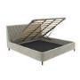 ONLY OPENED - Beige Velvet Super King Ottoman Bed With Legs - Amara