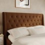 ONLY OPENED - Burnt Orange Chenille King Size Ottoman Bed With Legs - Amara