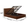 ONLY OPENED - Burnt Orange Chenille King Size Ottoman Bed With Legs - Amara