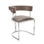 GRADE A2 - Beige Velvet Cantilever Dining Chair - Alana Boutique