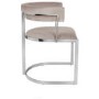 GRADE A1 - Beige Velvet Cantilever Dining Chair - Alana Boutique