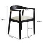 Black Wooden Rectangular Dining Table Set with 4 Brass Detail Black Curved Chairs - Ari
