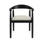 Black Wooden Rectangular Dining Table Set with 4 Brass Detail Black Curved Chairs - Ari