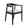 Black Wooden Rectangular Dining Table Set with 4 Brass Detail Black Curved Chairs - Ari