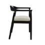 Black Wooden Rectangular Dining Table Set with 4 Brass Detail Black Curved Chairs - Ari