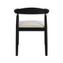 Black Wooden Rectangular Dining Table Set with 4 Brass Detail Black Curved Chairs - Ari