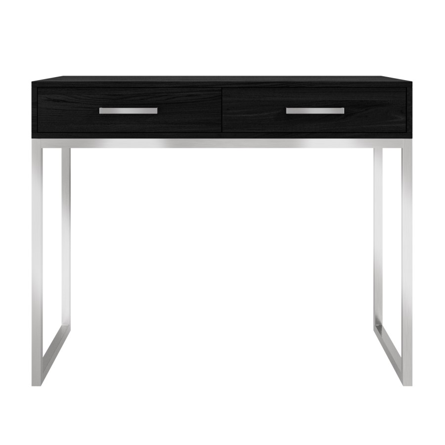 Black Dressing Table with 2 Drawers - Kaia