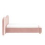 ONLY OPENED - Pink Velvet Single Ottoman Bed with Curved Headboard - Aria