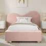 ONLY OPENED - Pink Velvet Single Ottoman Bed with Curved Headboard - Aria