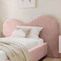 ONLY OPENED - Pink Velvet Single Ottoman Bed with Curved Headboard - Aria