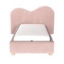 ONLY OPENED - Pink Velvet Single Ottoman Bed with Curved Headboard - Aria