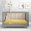 GRADE A1 - Dark Grey and Natural Cot Bed with 3 Adjustable Heights - Astelle