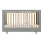 GRADE A1 - Dark Grey and Natural Cot Bed with 3 Adjustable Heights - Astelle