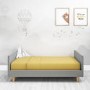 GRADE A1 - Dark Grey and Natural Cot Bed with 3 Adjustable Heights - Astelle