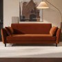 ONLY OPENED - Bobby 3 Seater Sofa Bed in Rust Velvet