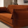 ONLY OPENED - Bobby 3 Seater Sofa Bed in Rust Velvet