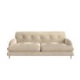 Beige Velvet 3 Seater Mid Century Sofa - Beckett