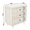 GRADE A1 - Beau Solid Wood 3 Drawer Chest of Drawers - Scandi Style