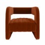 ONLY OPENED - Rust Velvet Art Deco Armchair with Ribbed Detail - Boni