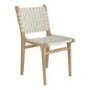 ONLY OPENED - Set of 2 Cream Faux Leather Strap Woven Dining Chairs - Bree